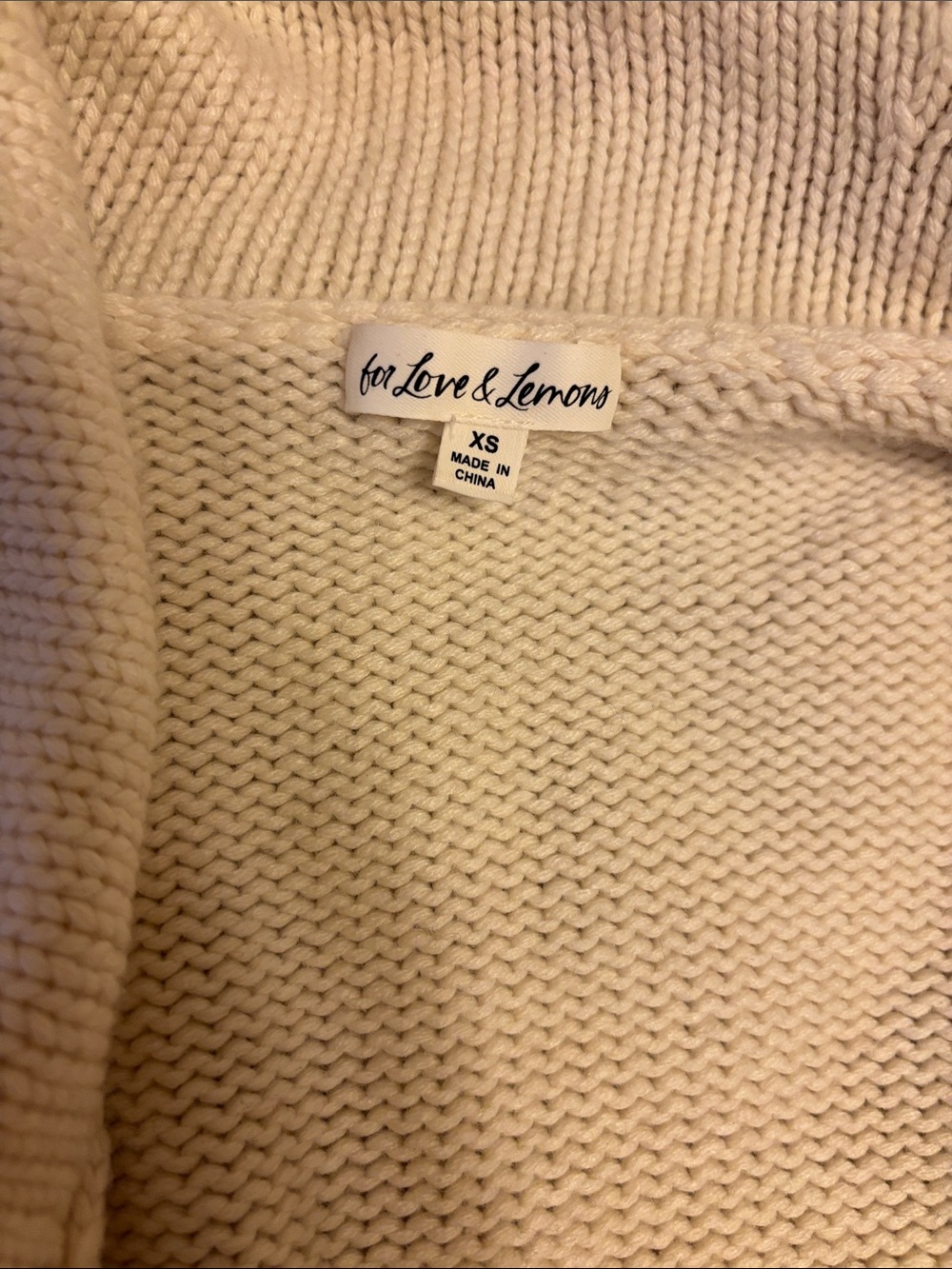 For Love & Lemons Marina Cream Knit Sailor Cardigan with Black Trim XS - Picture 5 of 15